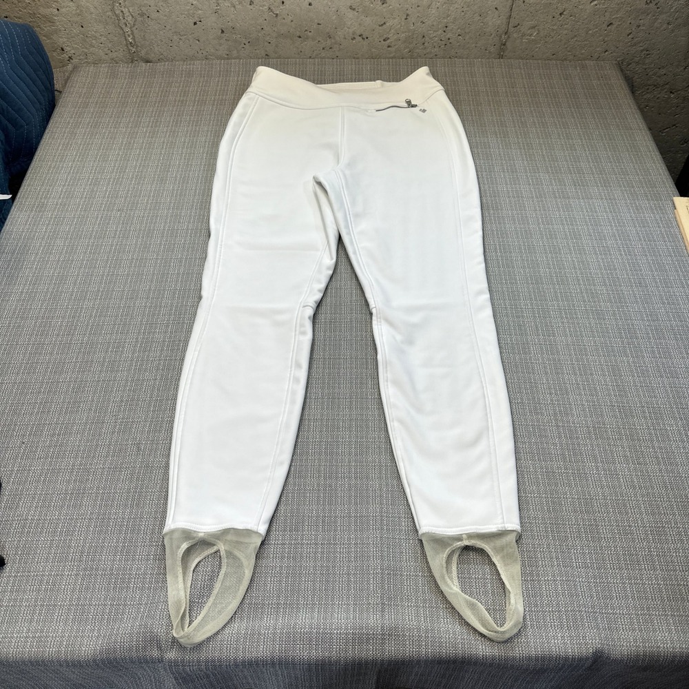 Obermeyer Bond II Ski Pants Womens 12 White Softshell Fleece Lined Stirrup